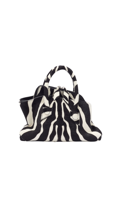 La Passeggiata Mini White And Black Top Handle