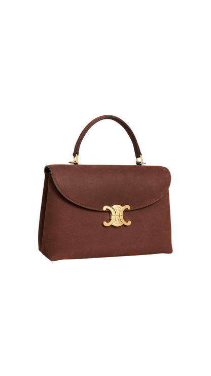 Medium Nino Bag in Chestnut Grained Nubuck Calfskin
