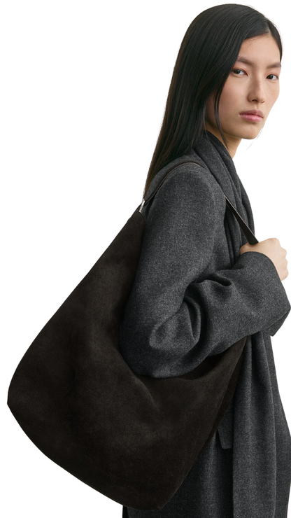 Belted Suede Tote Espresso