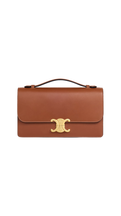 Medium Triomphe Folio In Tan Natural Calfskin