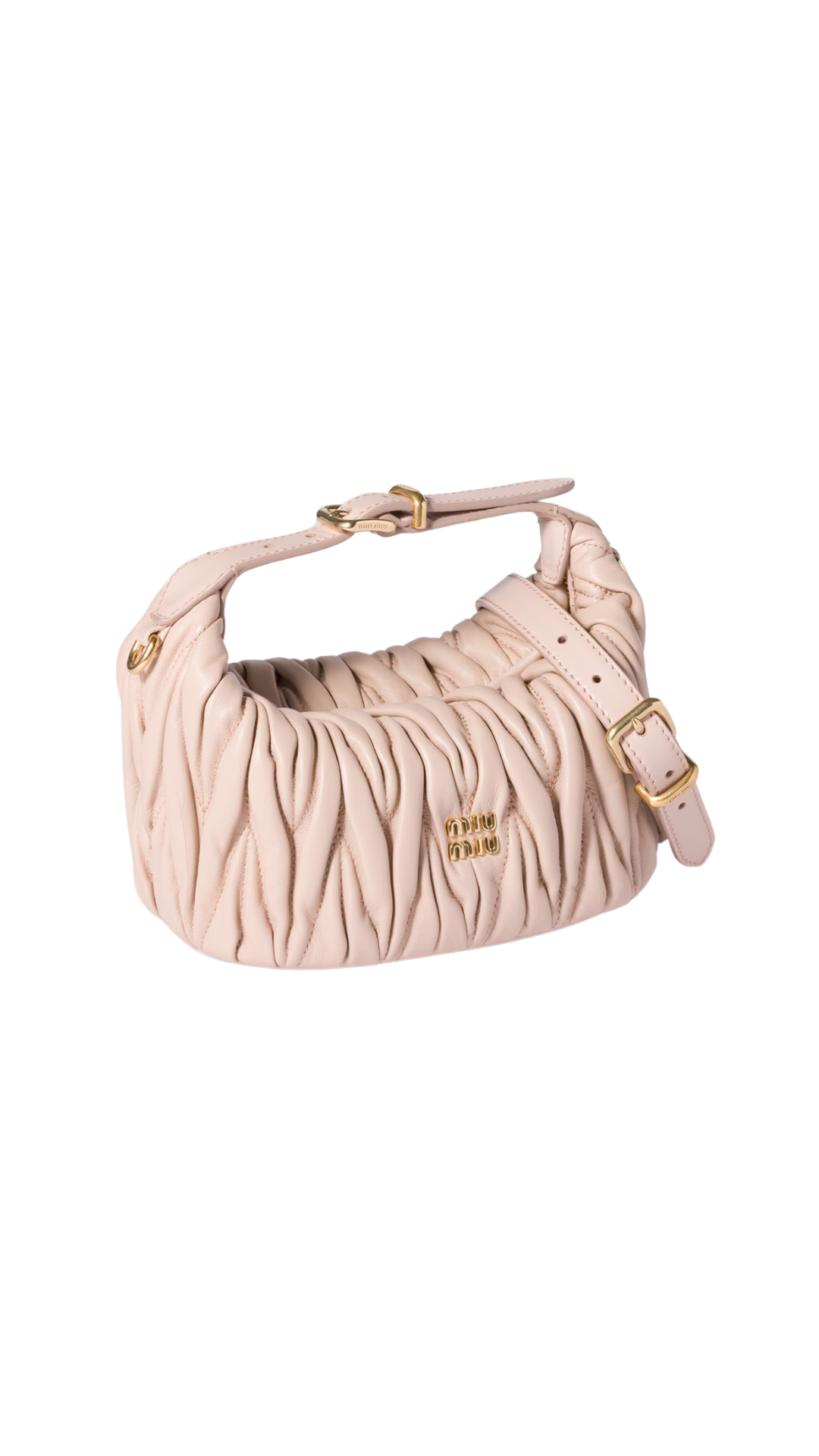 Matelassé in Powder  Pink Nappa Leather Pouch
