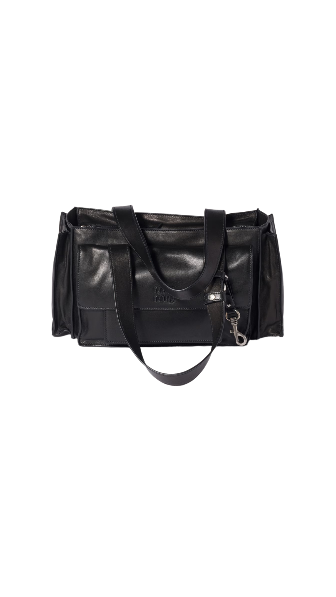 Utilitaire Nappa Leather Shopping Bag in Black