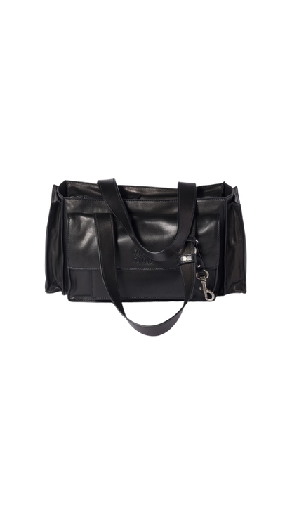 Utilitaire Nappa Leather Shopping Bag in Black