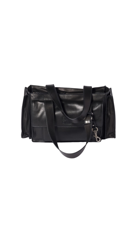 Utilitaire Nappa Leather Shopping Bag in Black