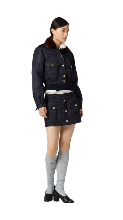 Technical Gazar Blouson Jacket in Navy