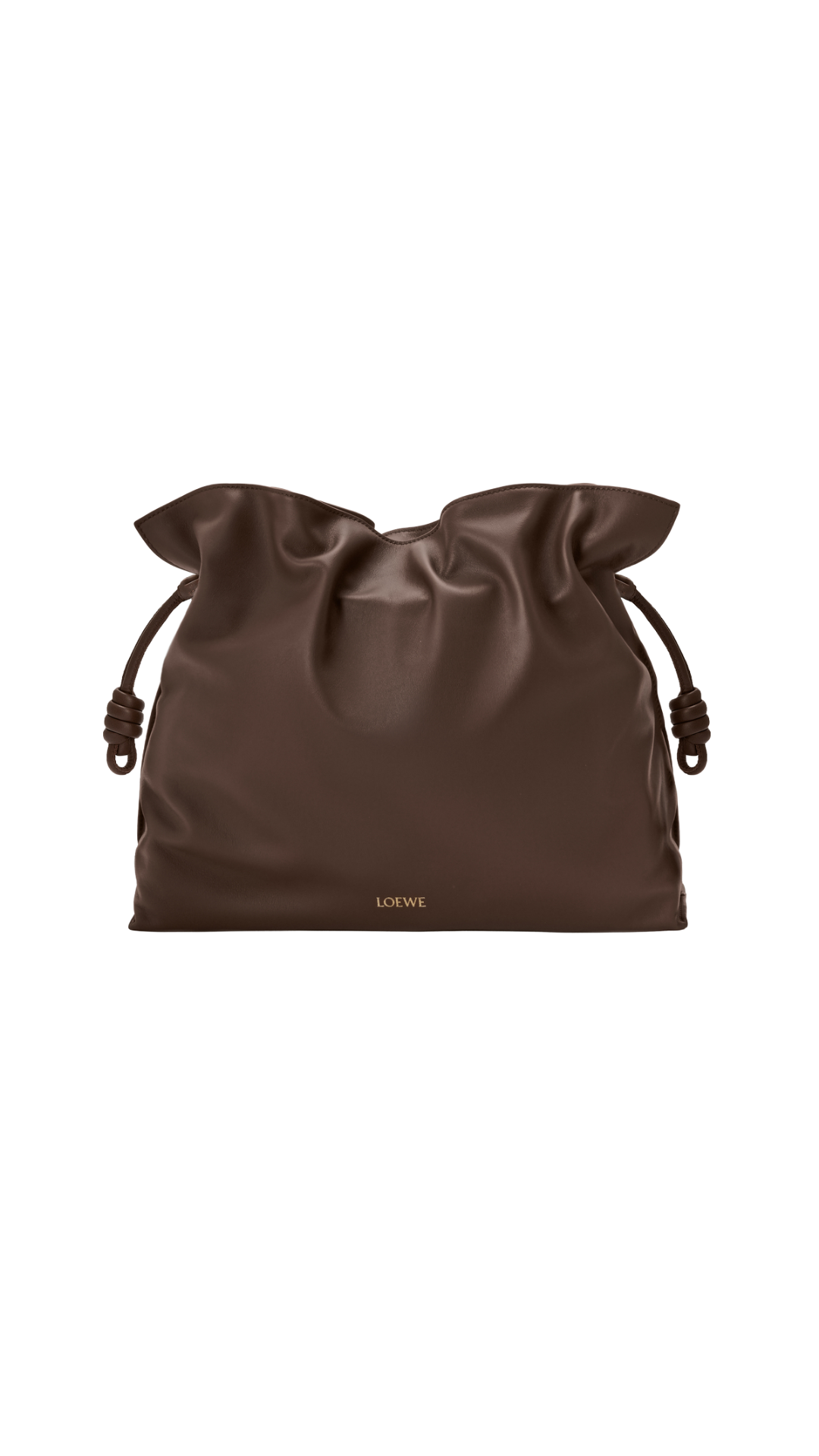 Large Flamenco Clutch in Chocolate Nappa Calfskin