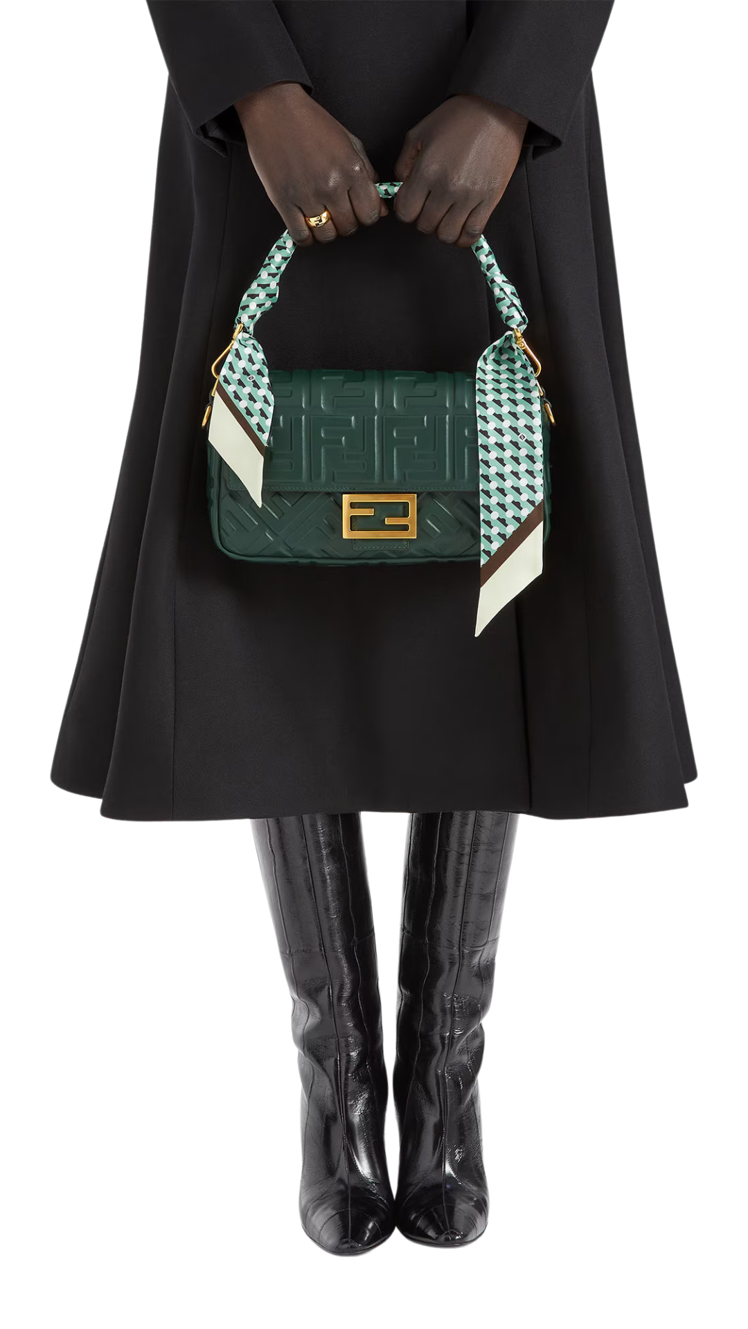 Baguette in Dark Green Leather Bag