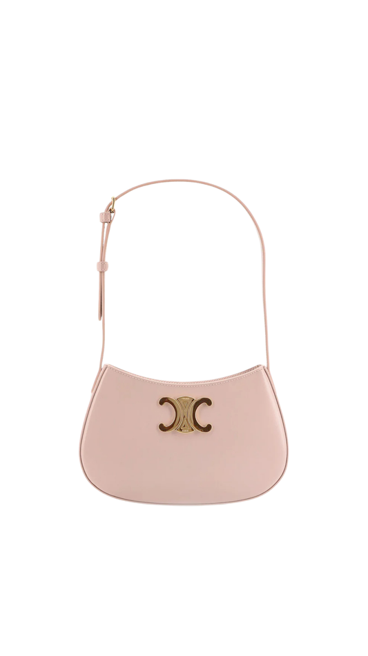 Medium Tilly Leather Shoulder Bag in Pink