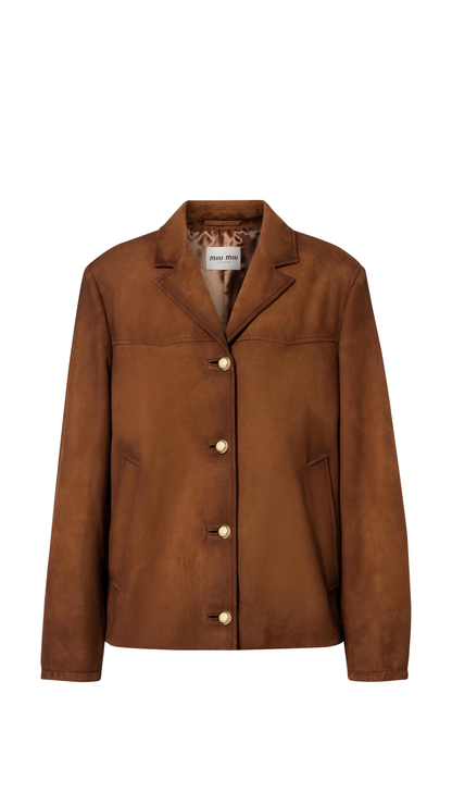 Suede Jacket in Brandy