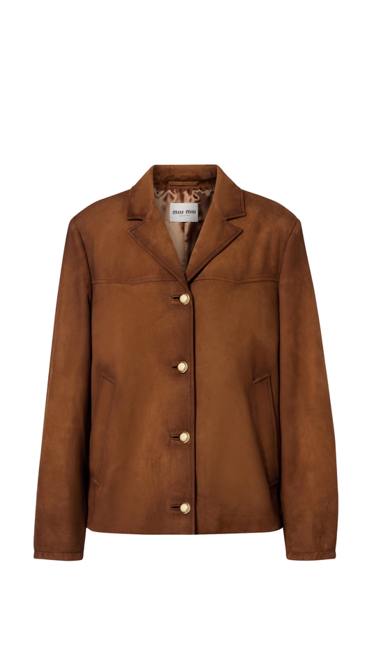 Suede Jacket in Brandy