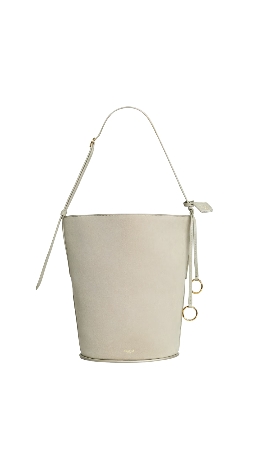 Hip Small Bucket Bi-Material Bag In Leather
