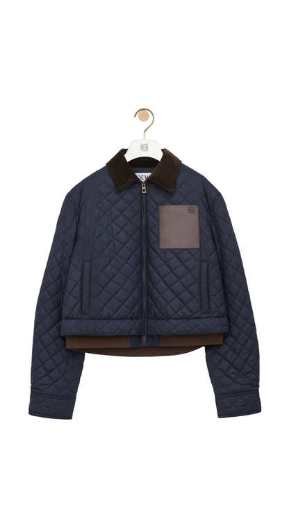 Short Jacket in Dark Navy Technical Fabric
