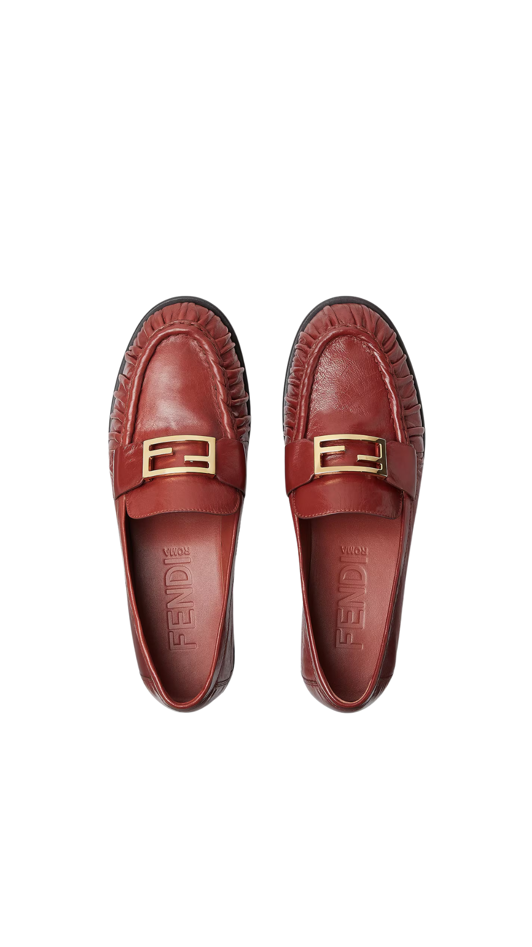 Baguette Brick Red Nappa Leather Loafers