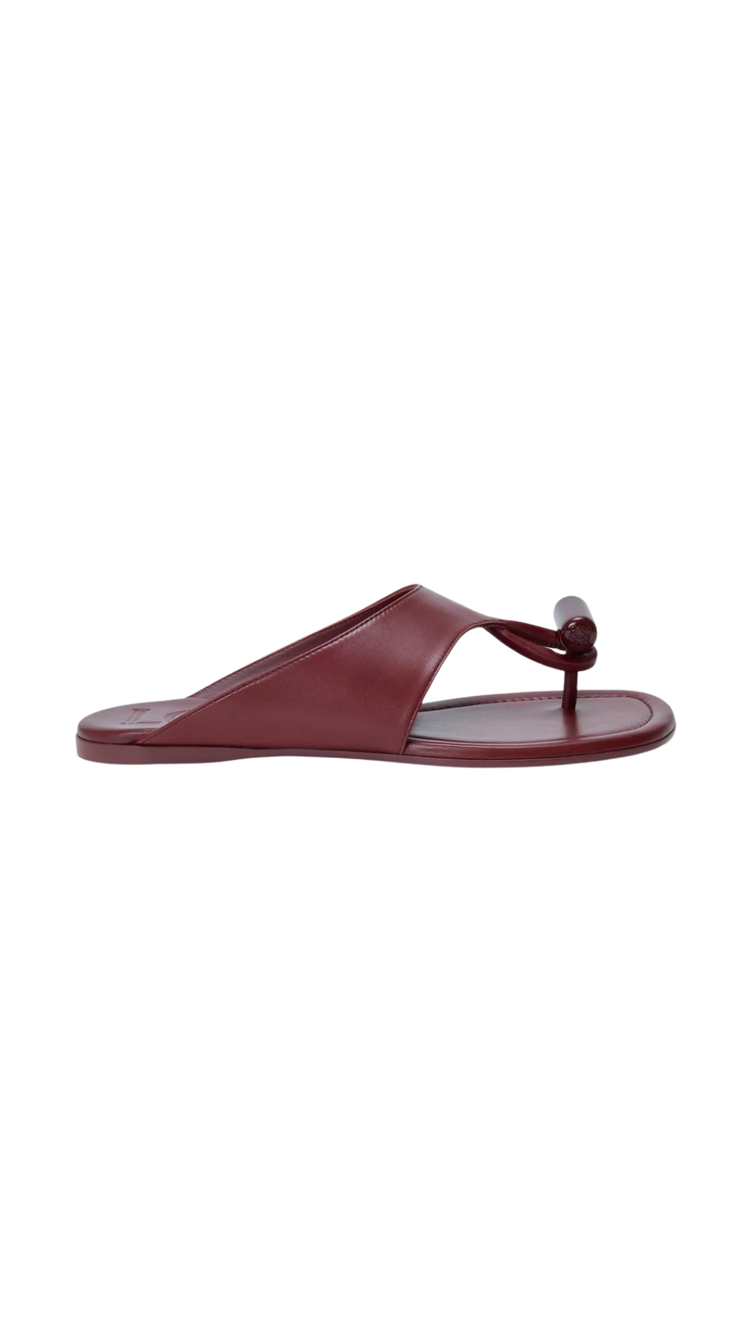 Toggle Flat Sandal in Burnt Red Shiny Smoot Calfskin
