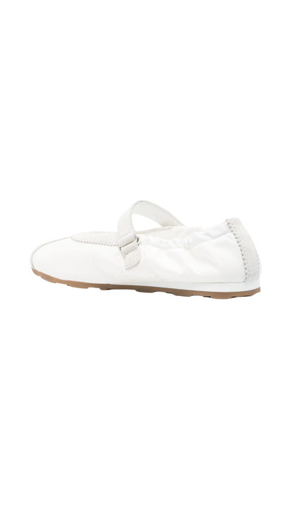 Plume Suede Ballerinas in White