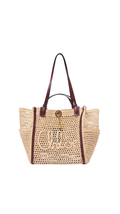 Iconic Double Carry Bag in Raffia