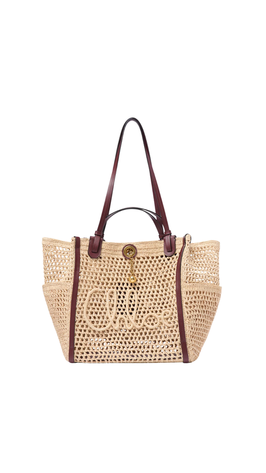 Iconic Double Carry Bag in Raffia