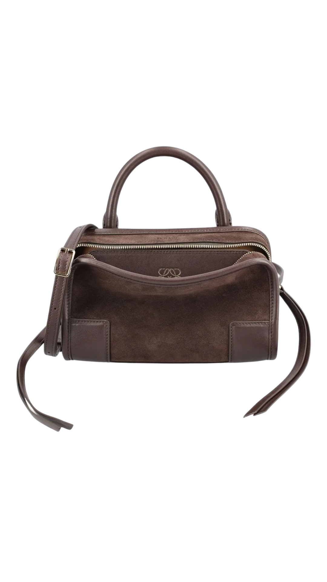 Amazona 180 Mini Suede Bag in Dark Chestnut