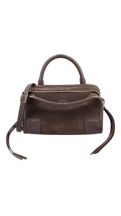 Amazona 180 Mini Suede Bag in Dark Chestnut