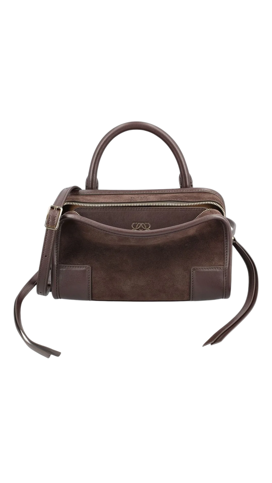 Amazona 180 Mini Suede Bag in Dark Chestnut