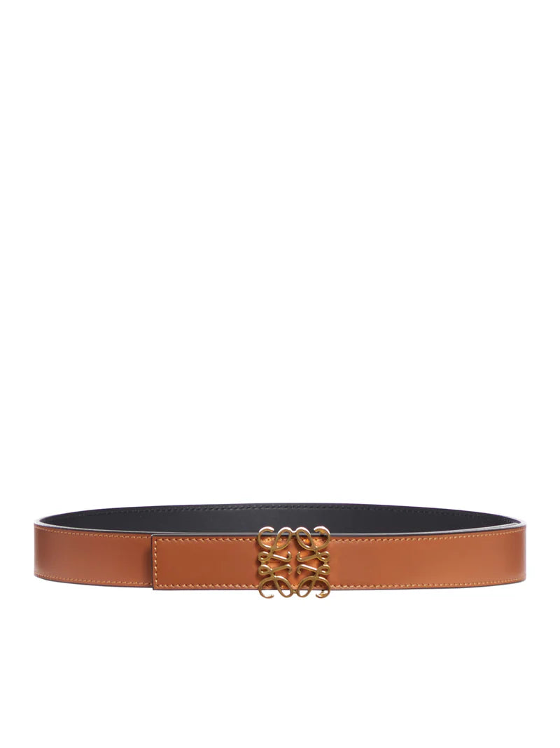 Reversible Anagram Belt 2.8 cm Tan/Black/Gold