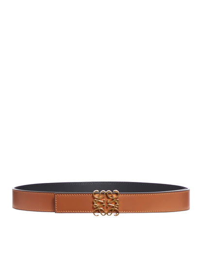 Reversible Anagram Belt 2.8 cm Tan/Black/Gold