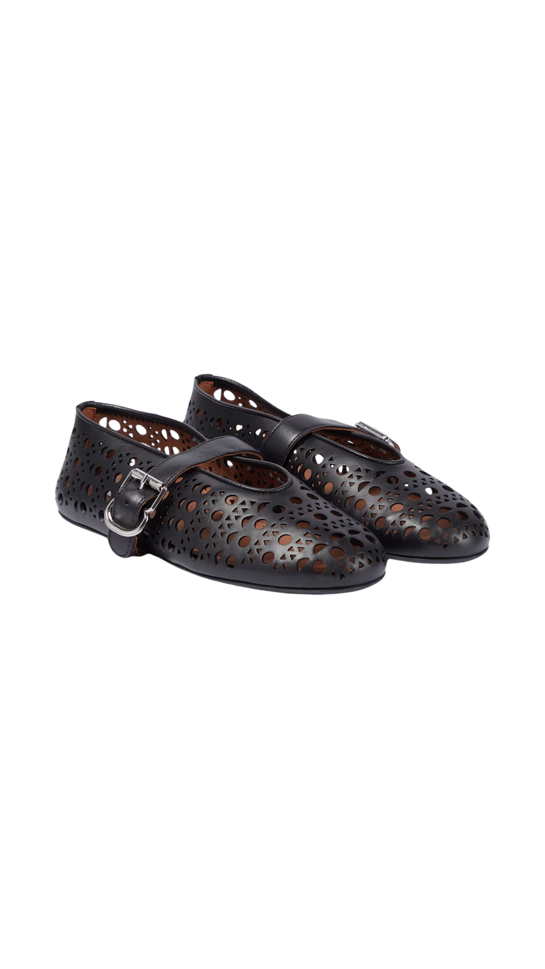 Ballet Flats in Vienne Lambskin in Black