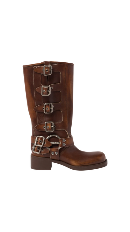 Botas de cuero en siena