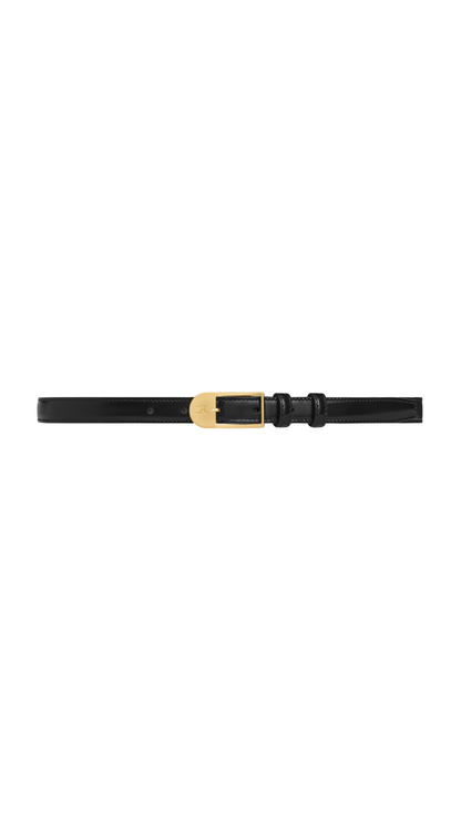 Cinturón Bc-25 de 18 mm en piel taurillon negra