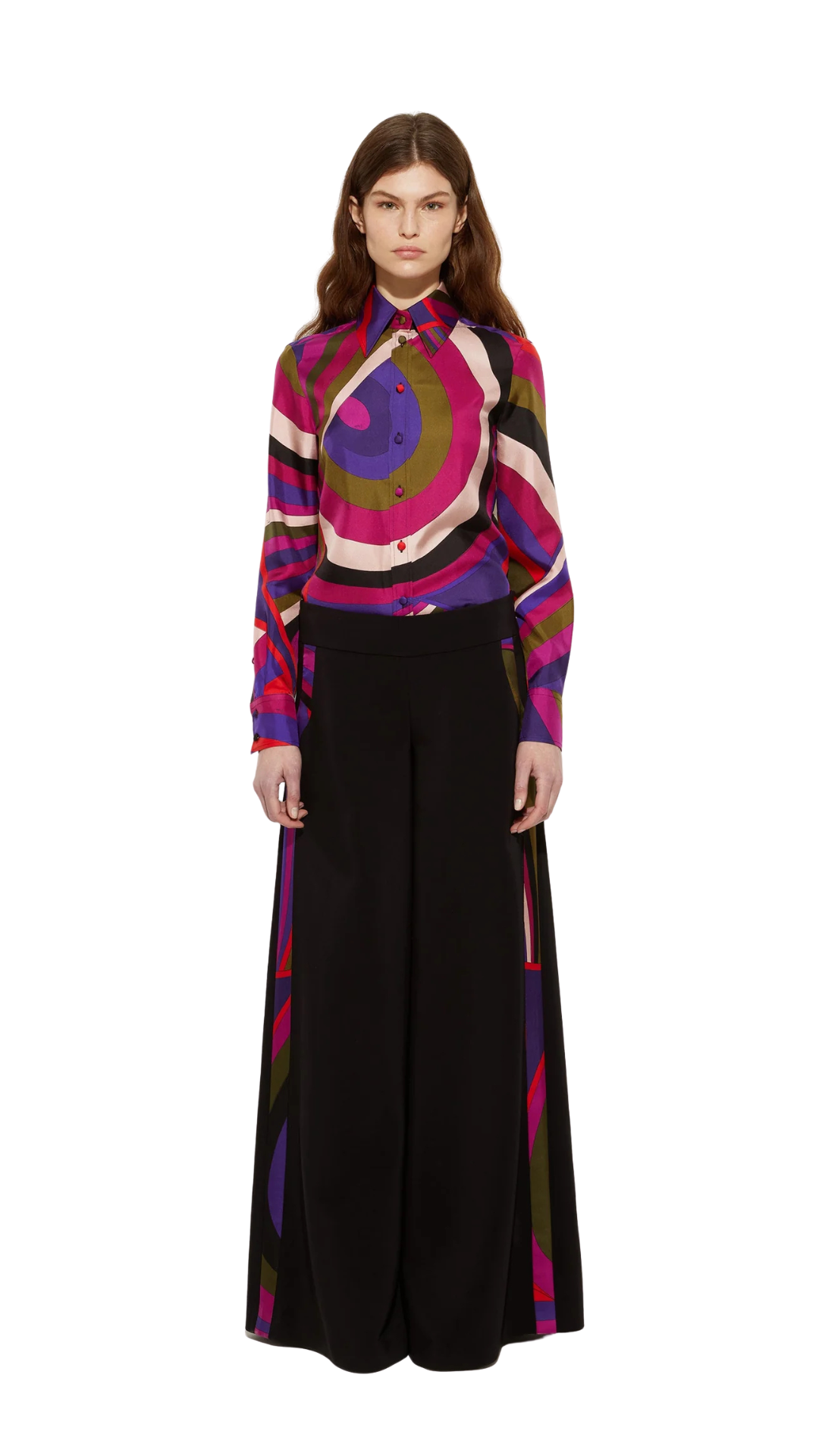 Iride Print Silk Twill Shirt in Multicolor