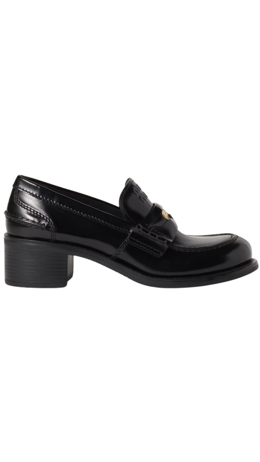 Brushed Leather Loafers in Black