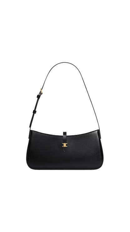 Tina Shoulder Bag In Black Shiny Calfskin
