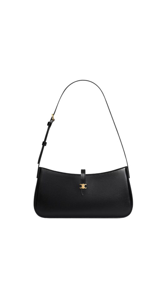 Tina Shoulder Bag In Black Shiny Calfskin