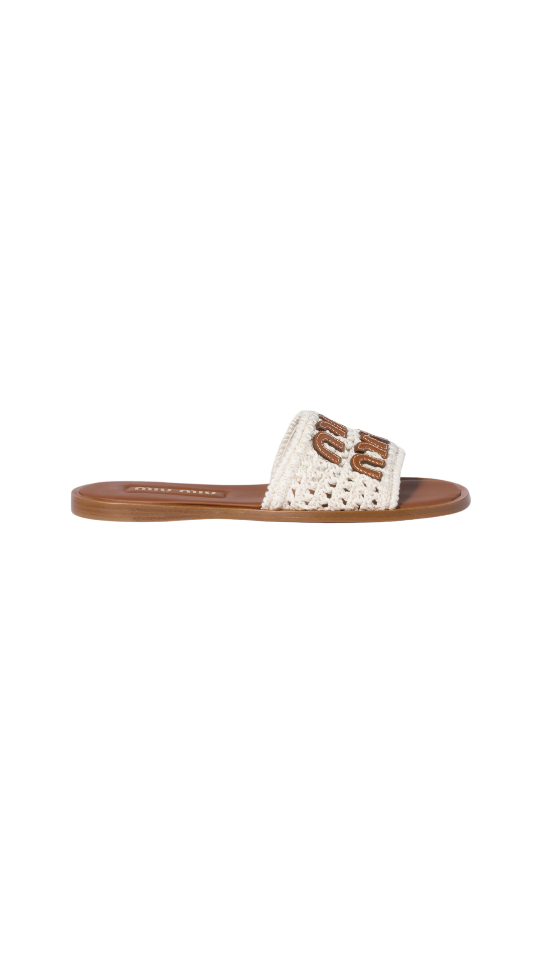 Chanclas de ganchillo y cuero en color marfil