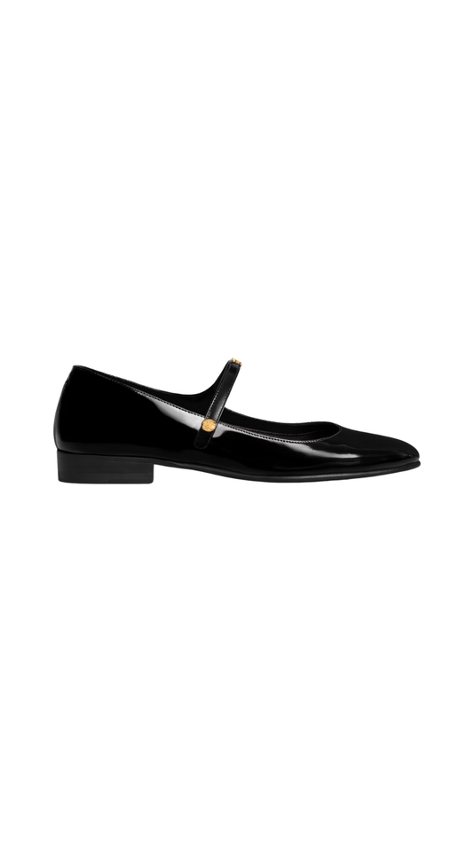 City Ballerina In Black Glossy Calfskin