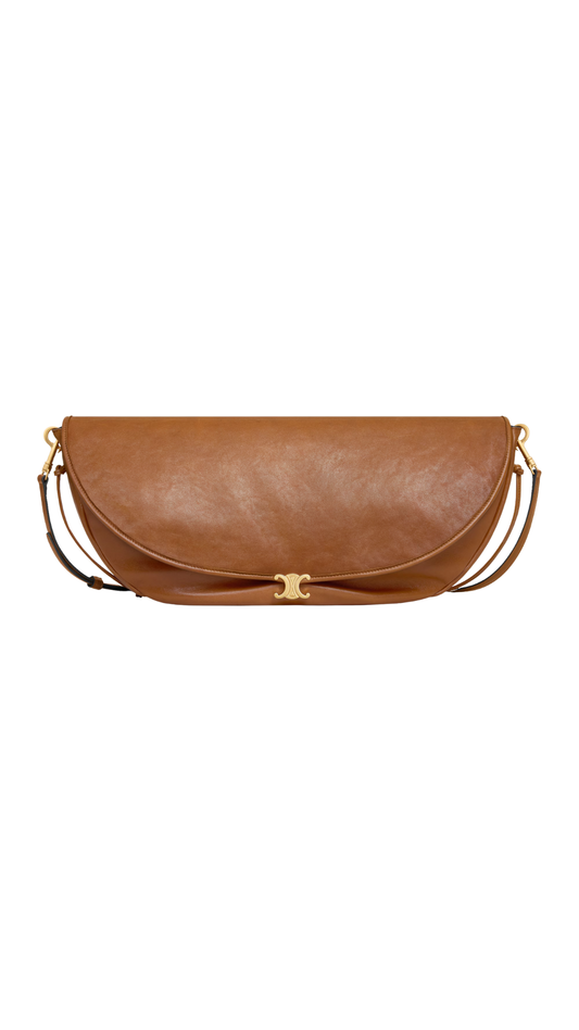 Halfmoon Soft Triomphe Bag In Soft Tan Supple Shiny Lambskin