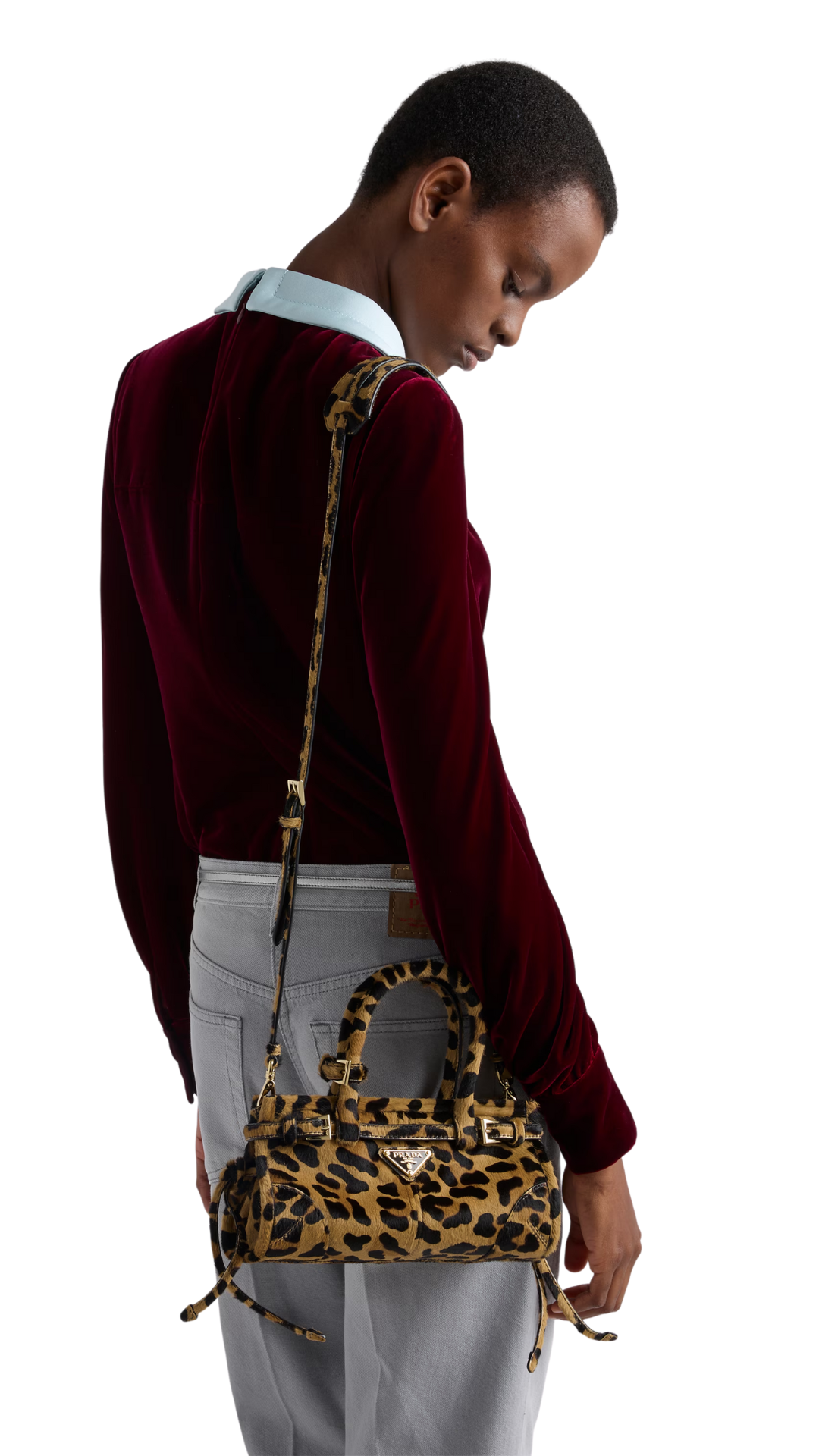 Bonnie Mini Printed Leather Handbag in Honey