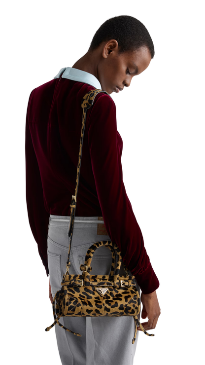 Bonnie Mini Printed Leather Handbag in Honey