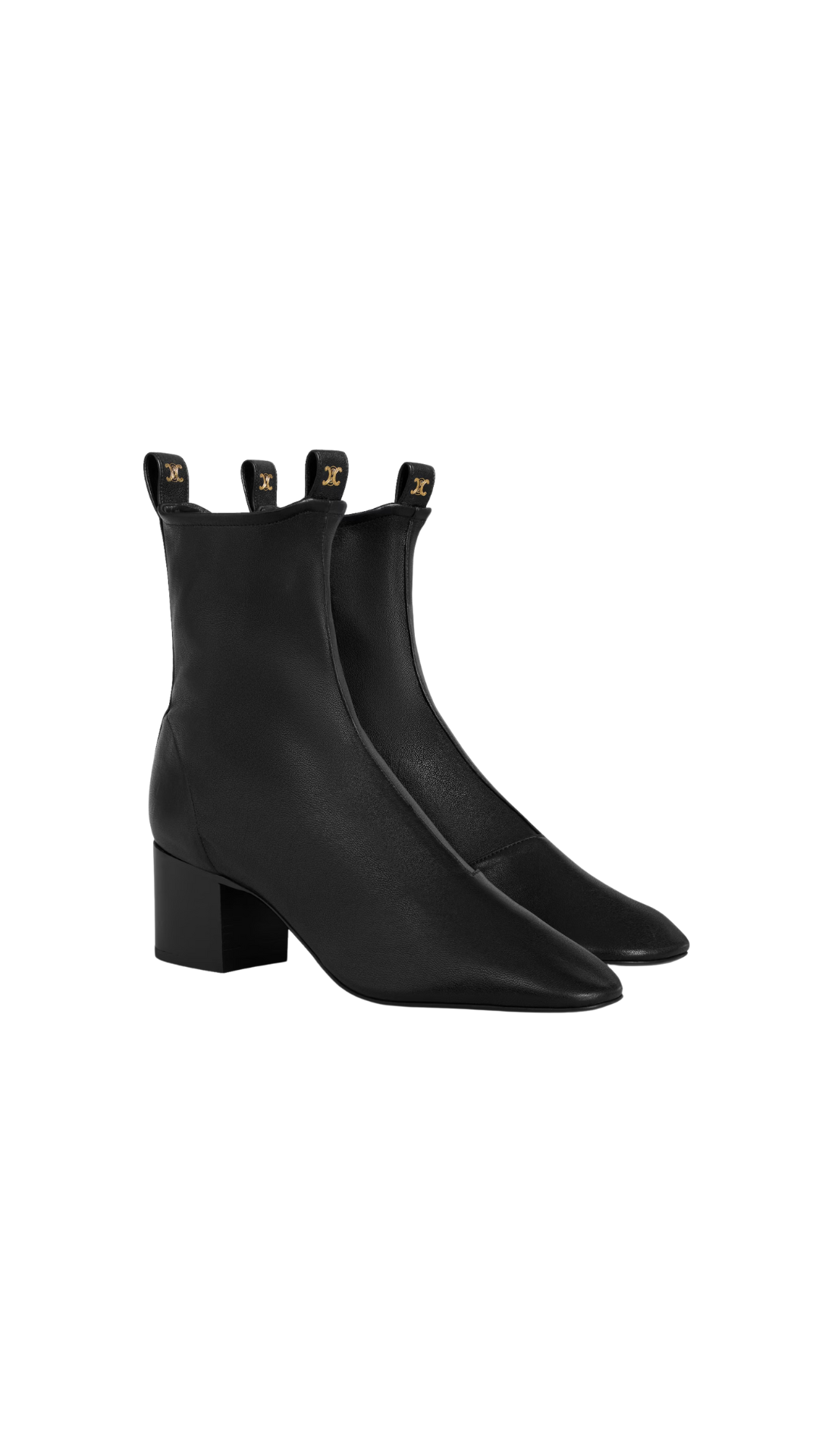 Cheri - Zipped Boot In Black Stretch Lambskin