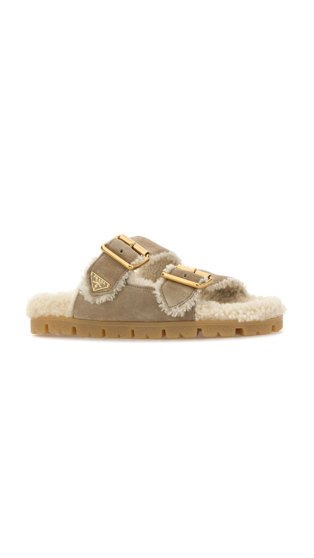 Slippers in Beige Pelle Scamosciata