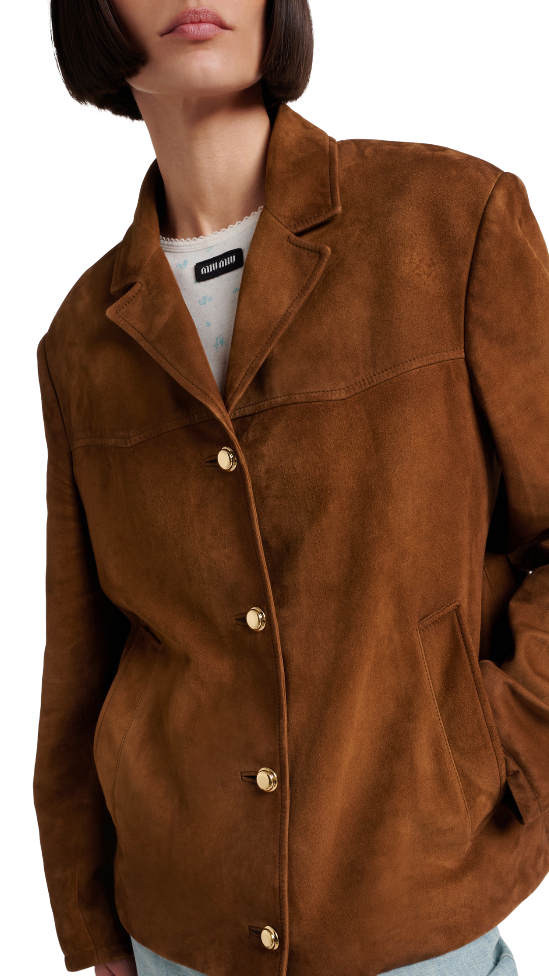 Suede Jacket in Brandy