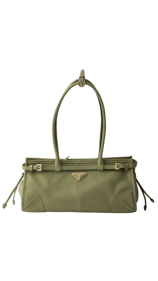Bonnie Medium Nubuck Leather Handbag in Agave