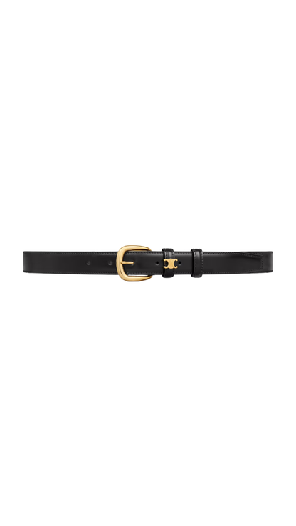 Medium 25mm Vivienne Belt in Black Taurillon Leather