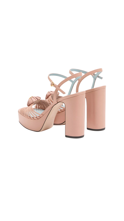 Coeur Royal Platform Sandal In Pink Kidskin 115Mm