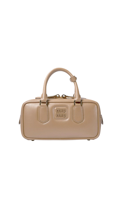 Arcadie Leather Bag in Beige