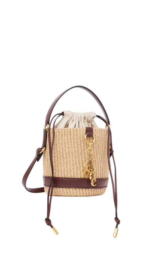 Chloé Charms Basket Bag In Natural Fibers