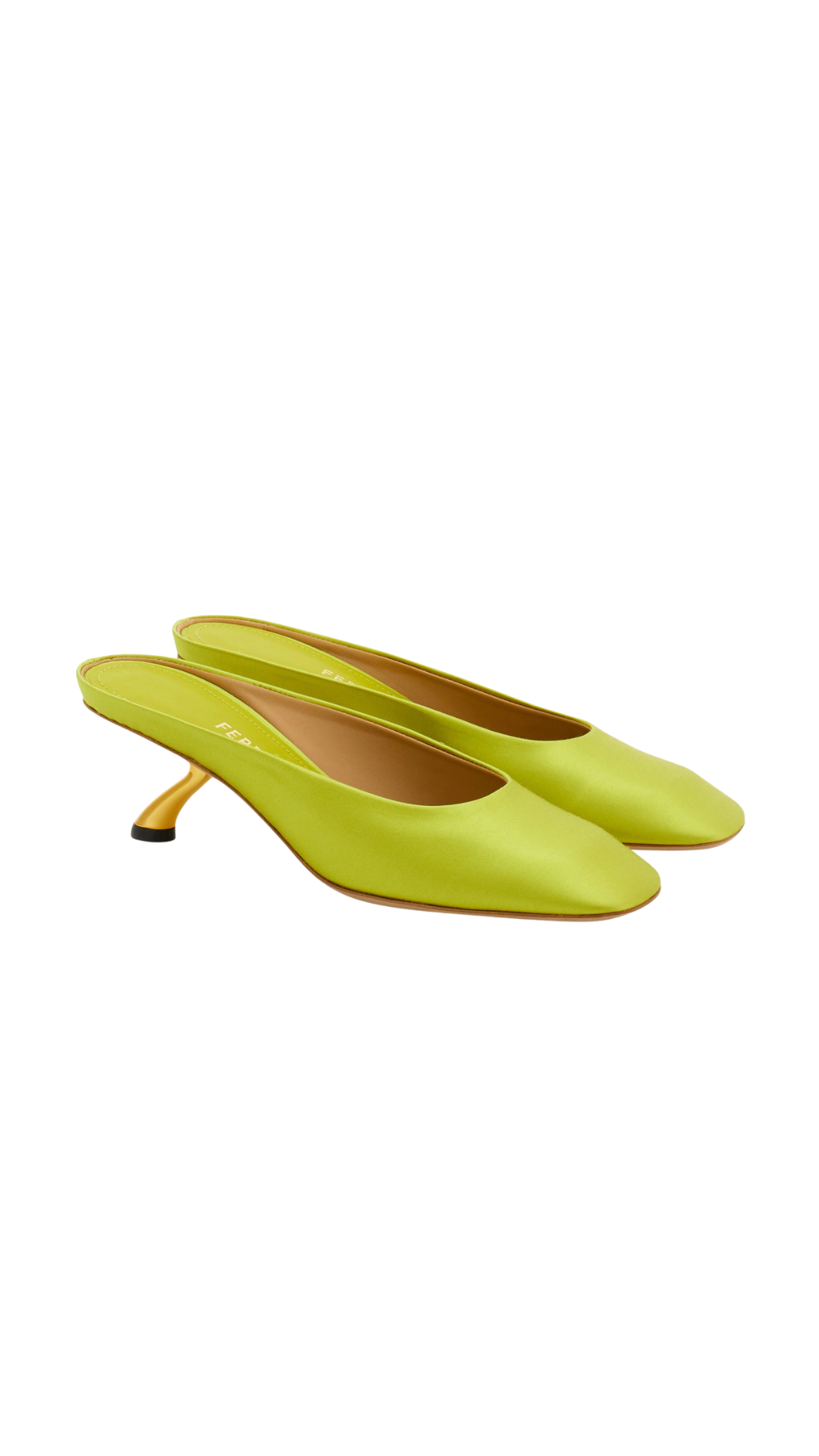 S-Shaped Heel Mule in Antique Yellow