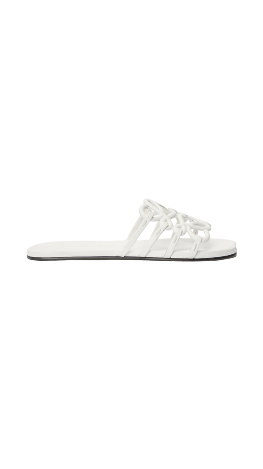 Petal Anagram Slide in Soft Calfskin