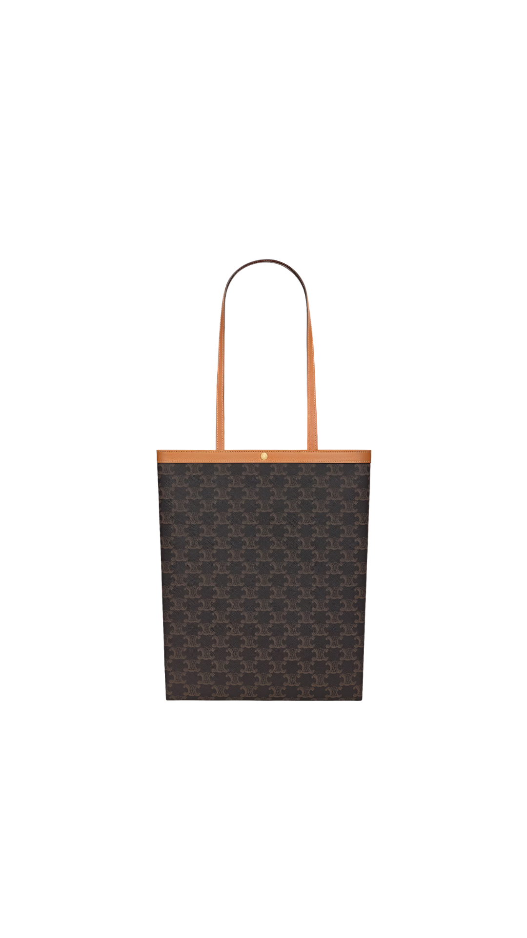 Medium Flat Shopper In Miel Triomphe Canvas