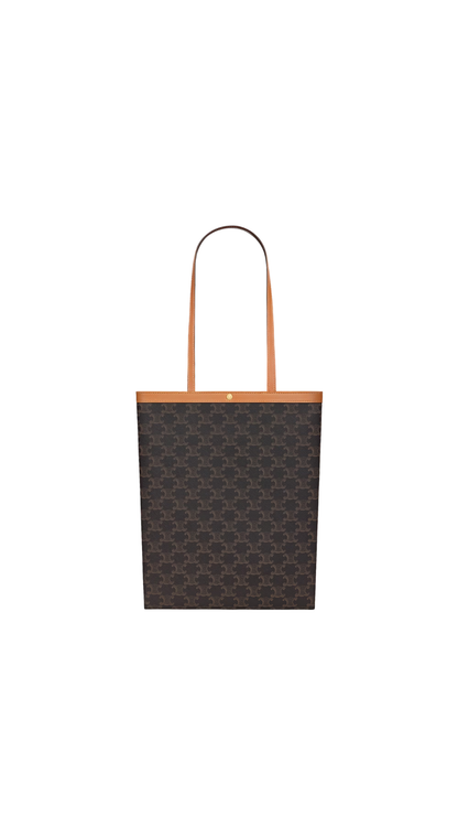 Medium Flat Shopper In Miel Triomphe Canvas